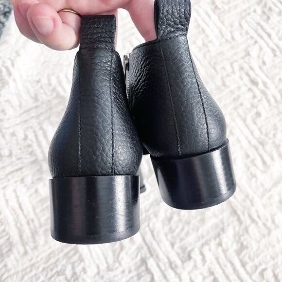 Everlane Boss Black Pebbled Leather Ankle Booties - Picture 6 of 9